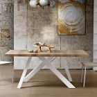 Modernt extensibelt bord av tillverkat i Italien melamin trä, Wilmer Viadurini