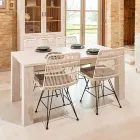 190x100 cm fast vardagsrumsbord tillverkat av massiv teak - flamländskt Viadurini