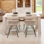 190x100 cm fast vardagsrumsbord tillverkat av massiv teak - flamländskt Viadurini