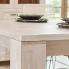 190x100 cm fast vardagsrumsbord tillverkat av massiv teak - flamländskt Viadurini