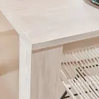 190x100 cm fast vardagsrumsbord tillverkat av massiv teak - flamländskt Viadurini