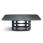 Fast bord 210x110 cm med ribbad glasskiva Tillverkad i Italien - Tano Viadurini