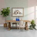 Fast bord 240x100 cm i åldrad furu - Africo Viadurini