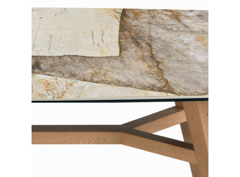 Fast fatformat bord med bas av Canaletto valnötsaska tillverkat i Italien - norr Viadurini