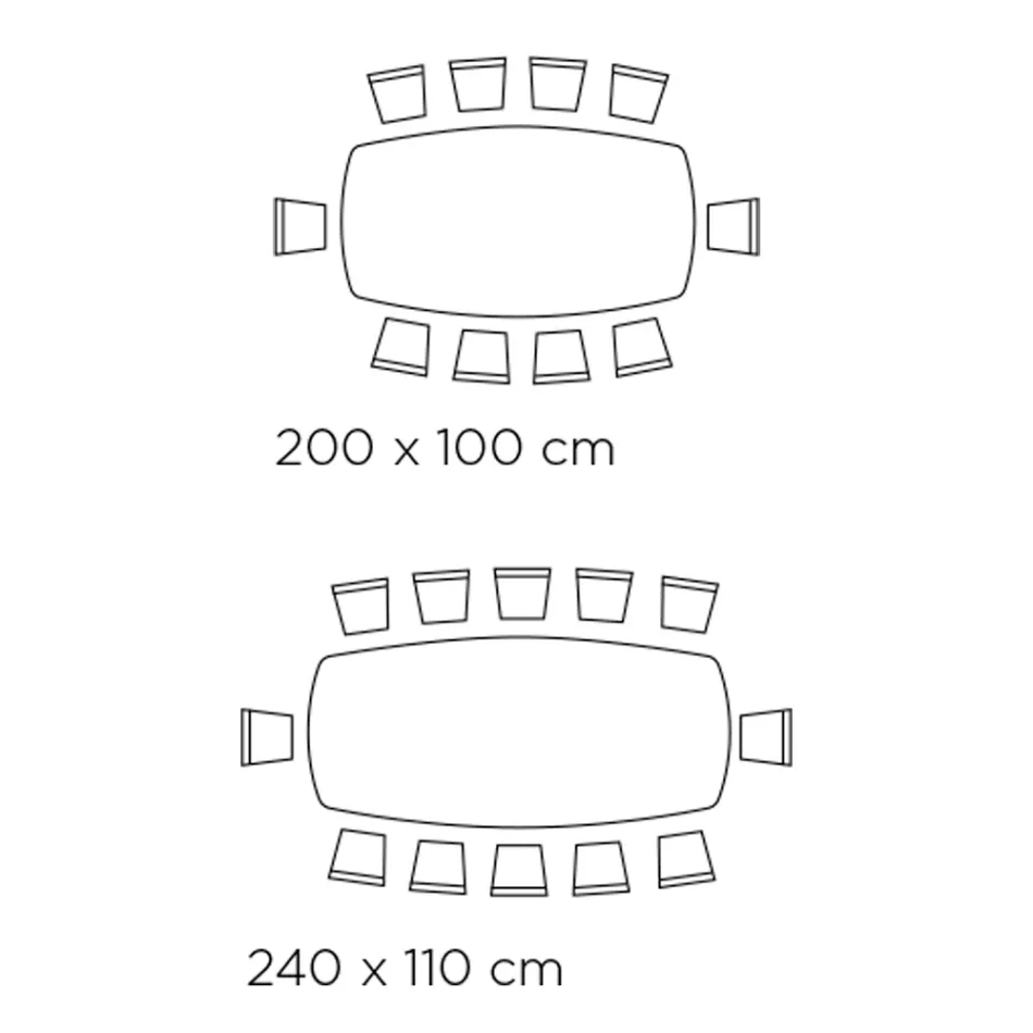 Fast fatformat bord med bas av Canaletto valnötsaska tillverkat i Italien - norr Viadurini