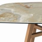 Fast fatformat bord med bas av Canaletto valnötsaska tillverkat i Italien - norr Viadurini