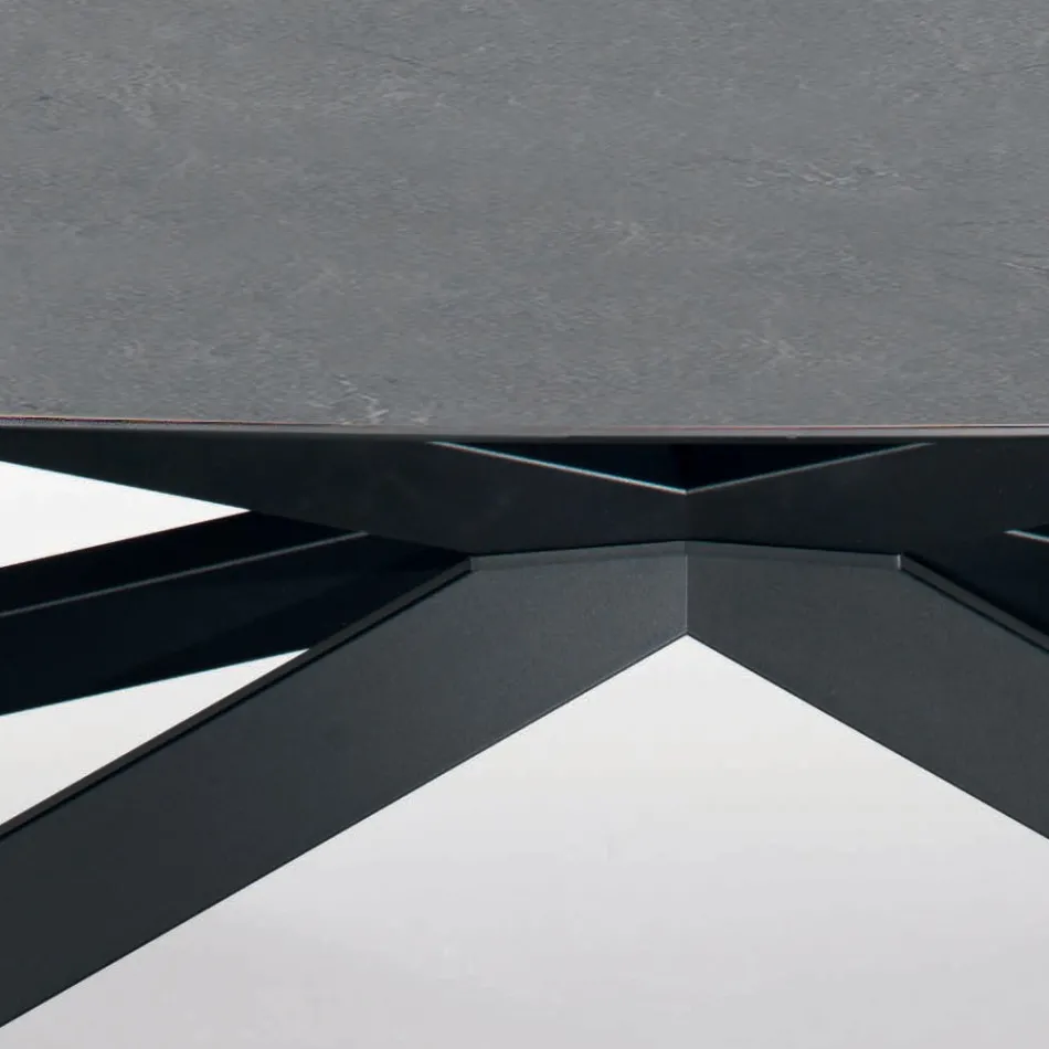 Fast fatformat bord med laminat och stålskiva Tillverkat i Italien - Grotta Viadurini