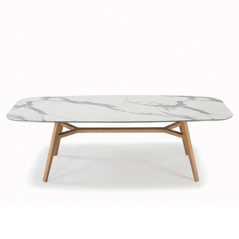 Fast fatformat bord i laminat och ask Trä Tillverkat i Italien - Norr Viadurini