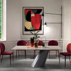 Fast bord med stålunderrede och keramisk skiva Tillverkat i Italien - Byxor Viadurini