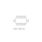 Fast bord med stålunderrede och keramisk skiva Tillverkat i Italien - Byxor Viadurini