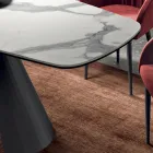 Fast bord med svart stålunderrede och laminatskiva Tillverkat i Italien - Glasögon Viadurini