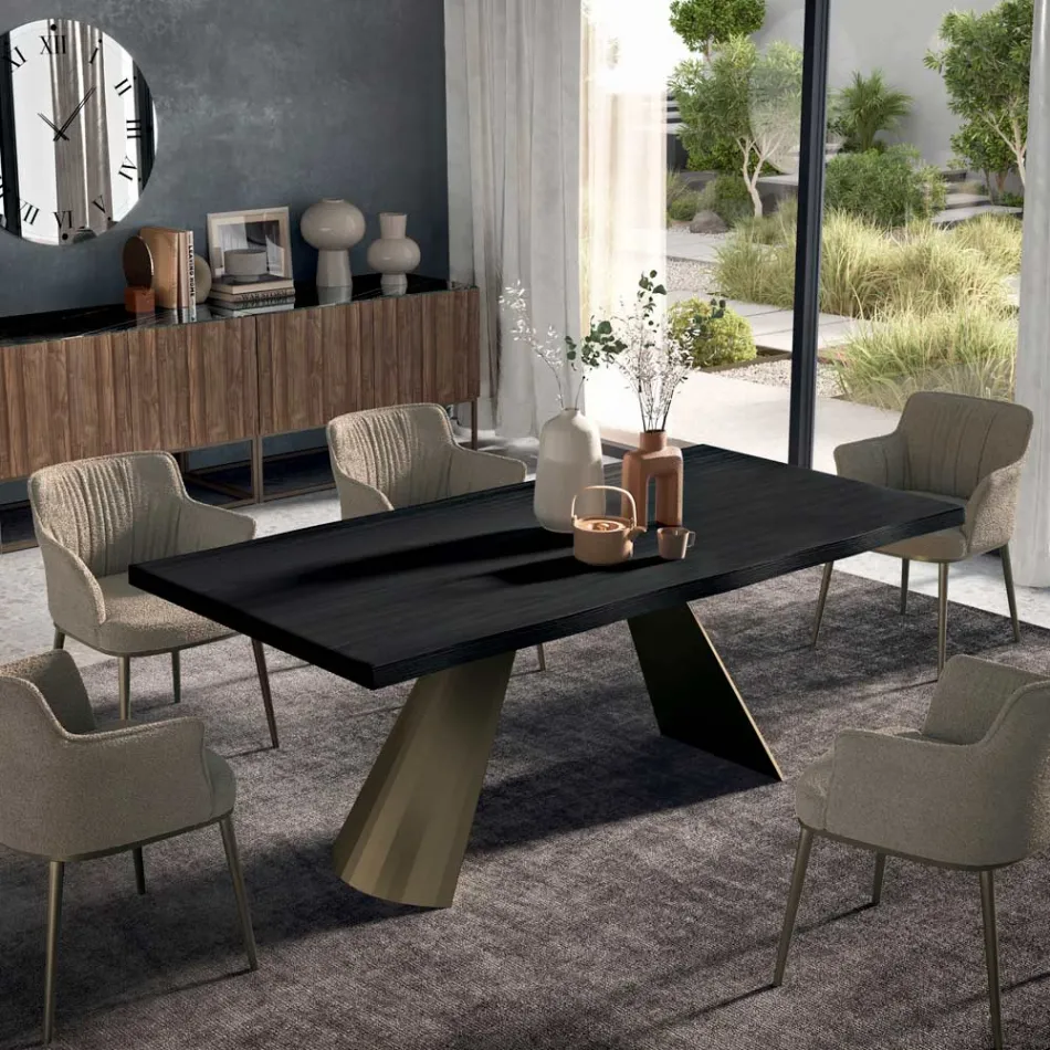 Fast bord med oregelbunden avbarkade kant tillverkat i Italien - glasögon Viadurini