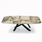 Fast bord med fatformad skiva i keramik Tillverkat i Italien - Settimmio Viadurini