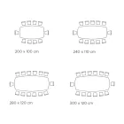 Fast bord med fatformad skiva i keramik Tillverkat i Italien - Settimmio Viadurini