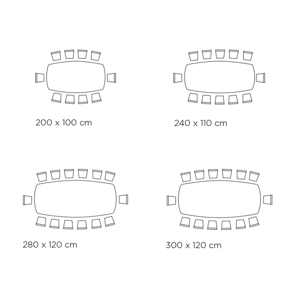 Fast bord med fatformad skiva i keramik Tillverkat i Italien - Settimmio Viadurini