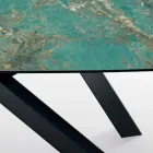 Fast bord med fatformad skiva i keramik Tillverkat i Italien - Settimmio Viadurini