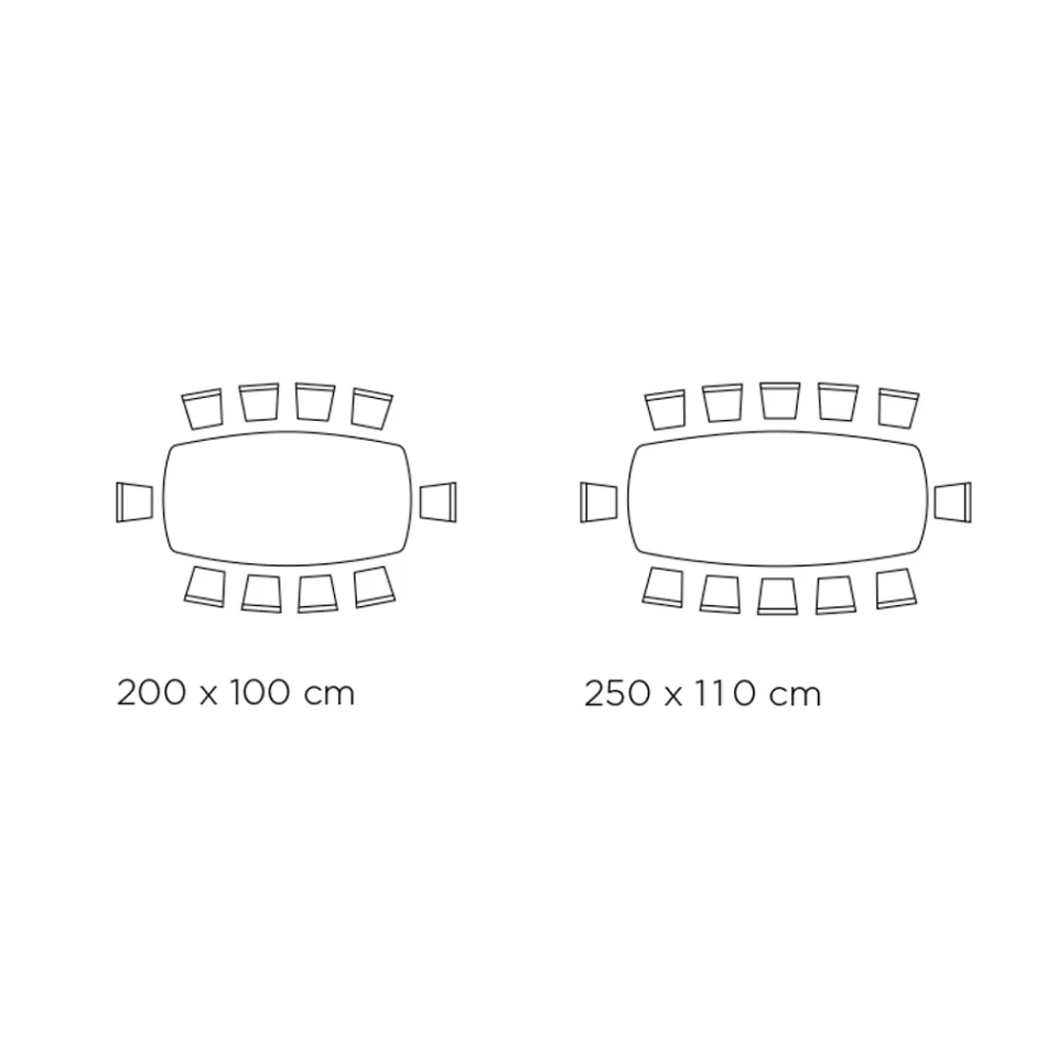 Fast bord med fatformad laminatskiva Tillverkad i Italien - Byxor Viadurini