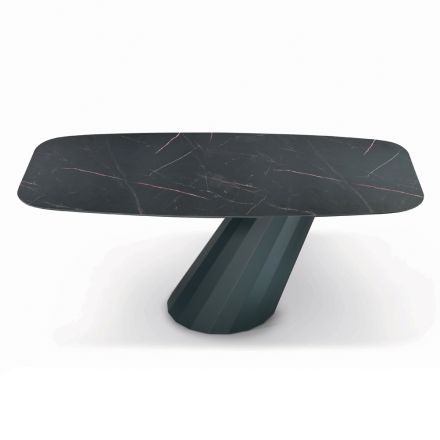 Fast bord med fatformad laminatskiva Tillverkad i Italien - Byxor Viadurini
