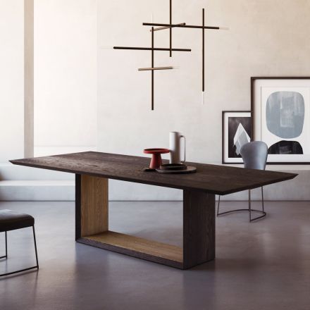 Fast bord med fasad skiva och tvåfärgad bas Tillverkat i Italien - Jadis Viadurini