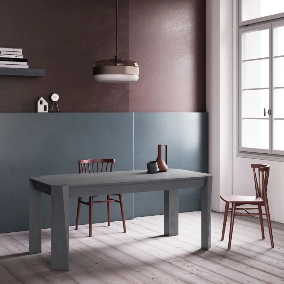 Fast bord med fasad blockskiva tillverkad i Italien - Tratto Viadurini