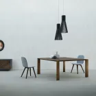 Fast bord med fasad skiva i Canaletto valnöt Made in Italy - Caspian Viadurini