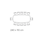 Fast bord med tunnformad glasskiva och stålunderrede tillverkat i Italien - Ezzellino Viadurini