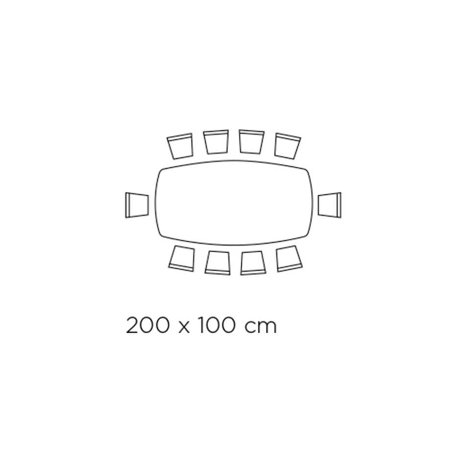 Fast bord med tunnformad glasskiva och stålunderrede tillverkat i Italien - Ezzellino Viadurini
