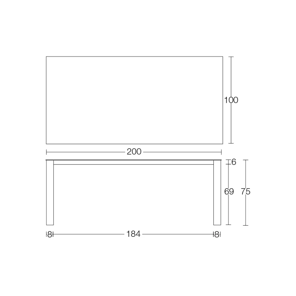 Fast utomhusbord i Hpl Alicante och metallunderrede Made in Italy - Carl Viadurini