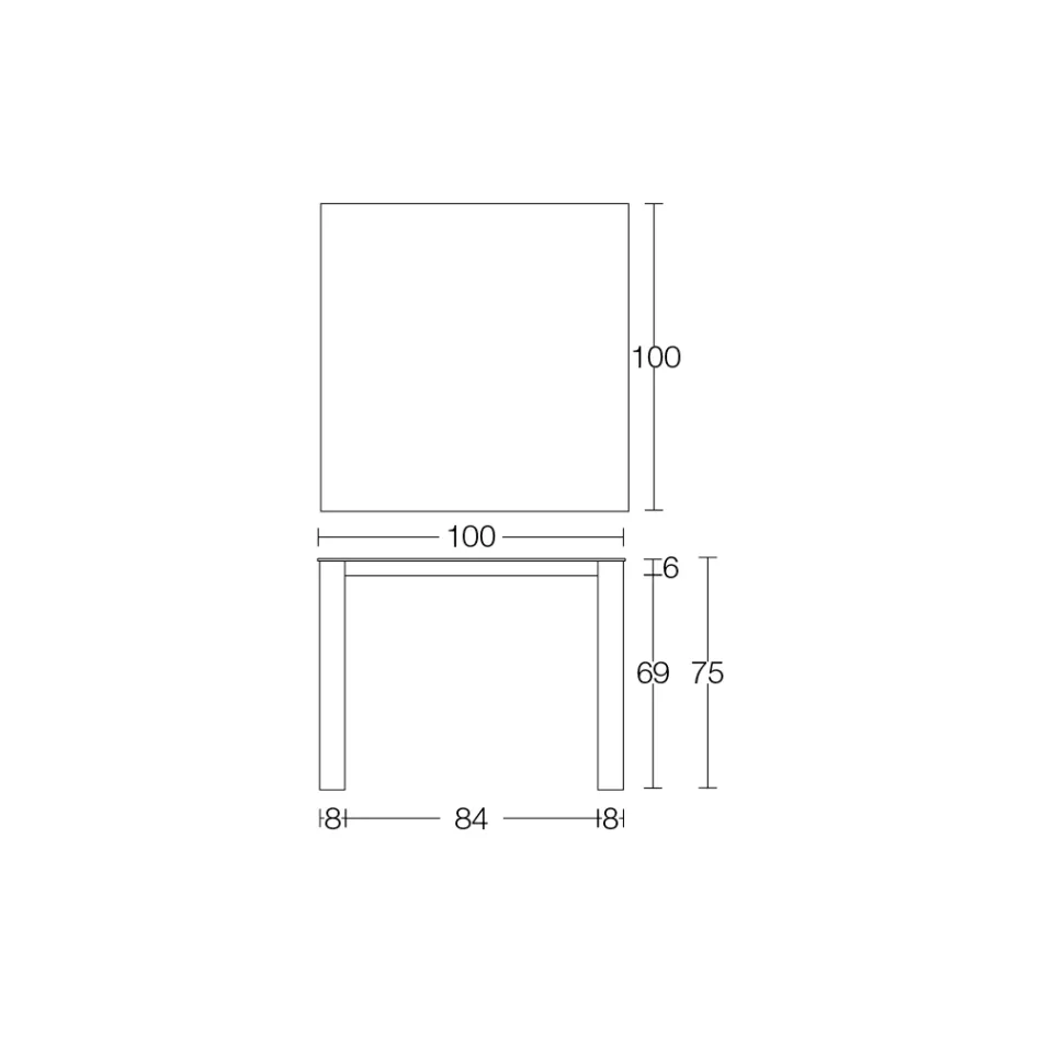 Fast utomhusbord i Hpl Alicante och metallunderrede Made in Italy - Carl Viadurini