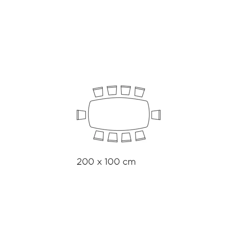 Fast matbord med fatformad skiva i keramik Made in Italy - Glasögon Viadurini