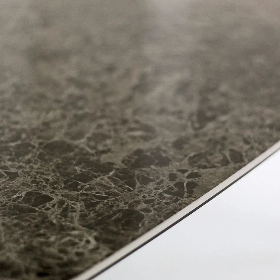 Fast matbord i polerad Emperador Keramik Tillverkat i Italien - Norr Viadurini