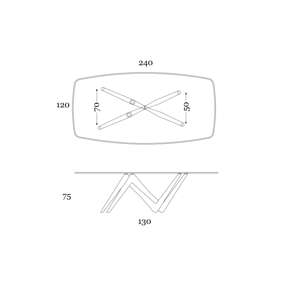 Fast matbord i glas och styv polyuretan Tillverkat i Italien - Lavendel Viadurini