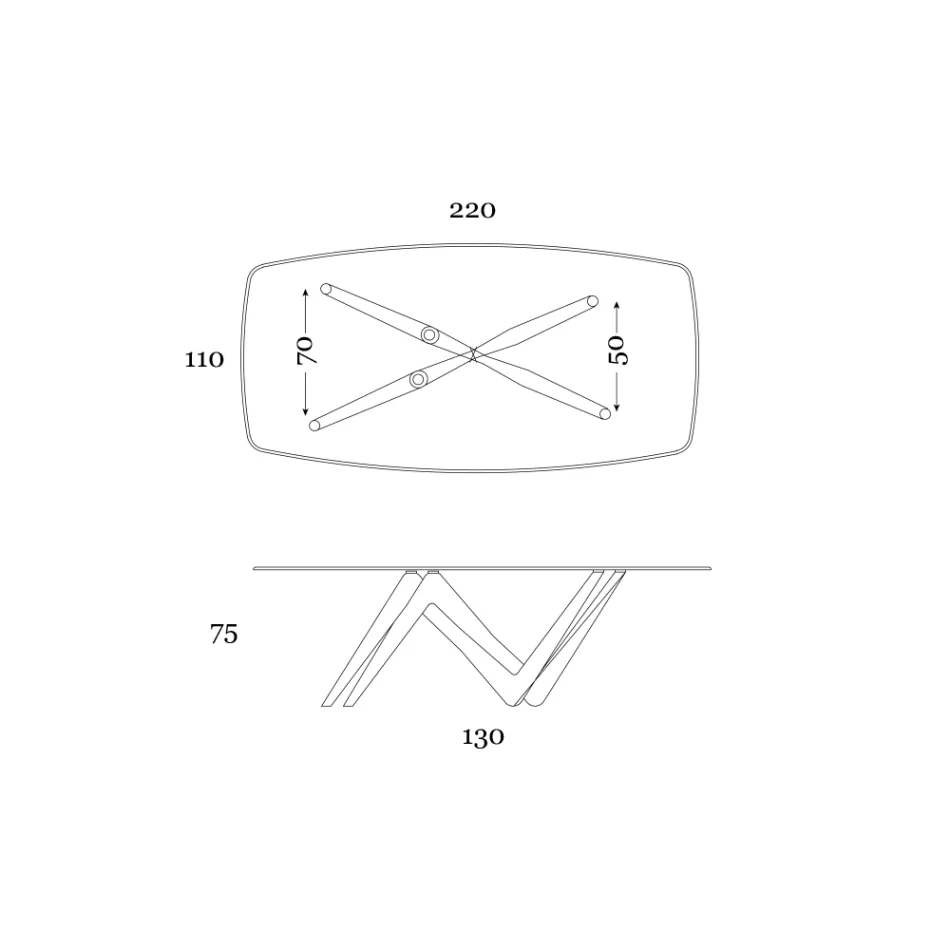 Fast matbord i glas och styv polyuretan Tillverkat i Italien - Lavendel Viadurini
