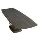 Fast vardagsrumsbord i massivt trä med central piedestal - Luuk Viadurini