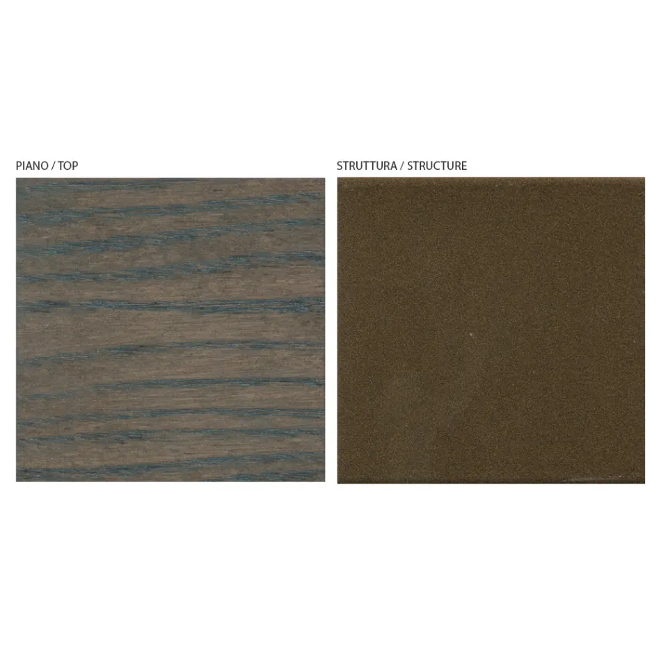 Fast vardagsrumsbord i massivt trä med central piedestal - Luuk Viadurini