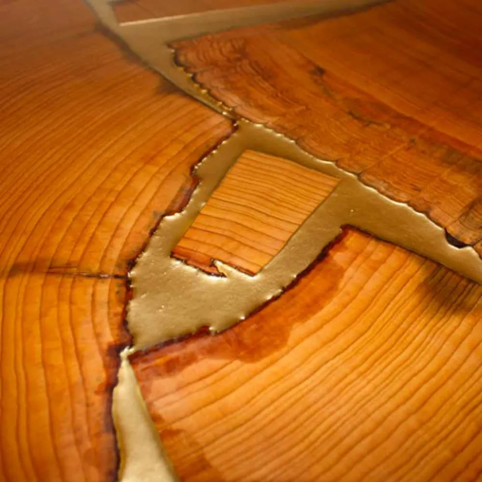 Fast konstruktion bord rektangulära trä och harts gjort i Italien Jam Viadurini