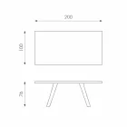 Fasta bord i ekfaner och bas i svart metall Logan Viadurini