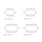 Fast keramiskt bord och underrede i svartmålat stål Tillverkat i Italien - Glasögon Viadurini