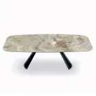 Fast keramiskt bord och underrede i svartmålat stål Tillverkat i Italien - Glasögon Viadurini