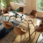 Fast bord i extra klart glas och ask Tillverkat i Italien - norr Viadurini