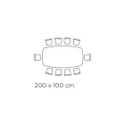 Fast bord i extra klart glas och ask Tillverkat i Italien - norr Viadurini