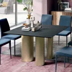 Fast fyrkantigt bord i laminat och stål Tillverkat i Italien - Sax Viadurini