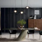 Fast rektangulärt bord i stål och keramik Made in Italy - Byxor Viadurini