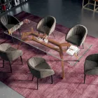 Fast rektangulärt bord i extra klart glas och ask Tillverkat i Italien - norr Viadurini