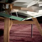 Fast rektangulärt bord i extra klart glas och ask Tillverkat i Italien - norr Viadurini