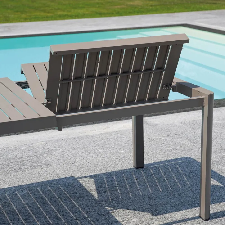 Trädgårdsbord Utdragbart till 240 cm med aluminiumstruktur - Geoffroy Viadurini