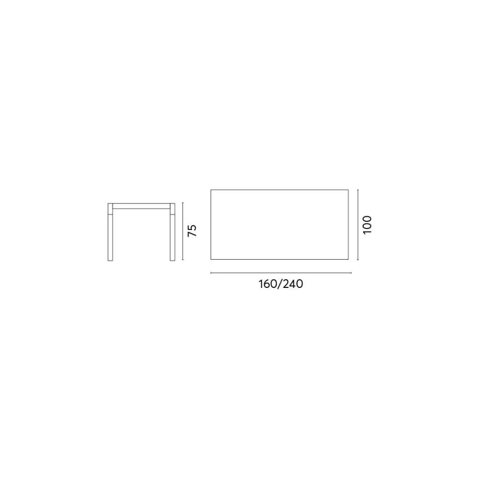 Trädgårdsbord Utdragbart till 240 cm med aluminiumstruktur - Geoffroy Viadurini