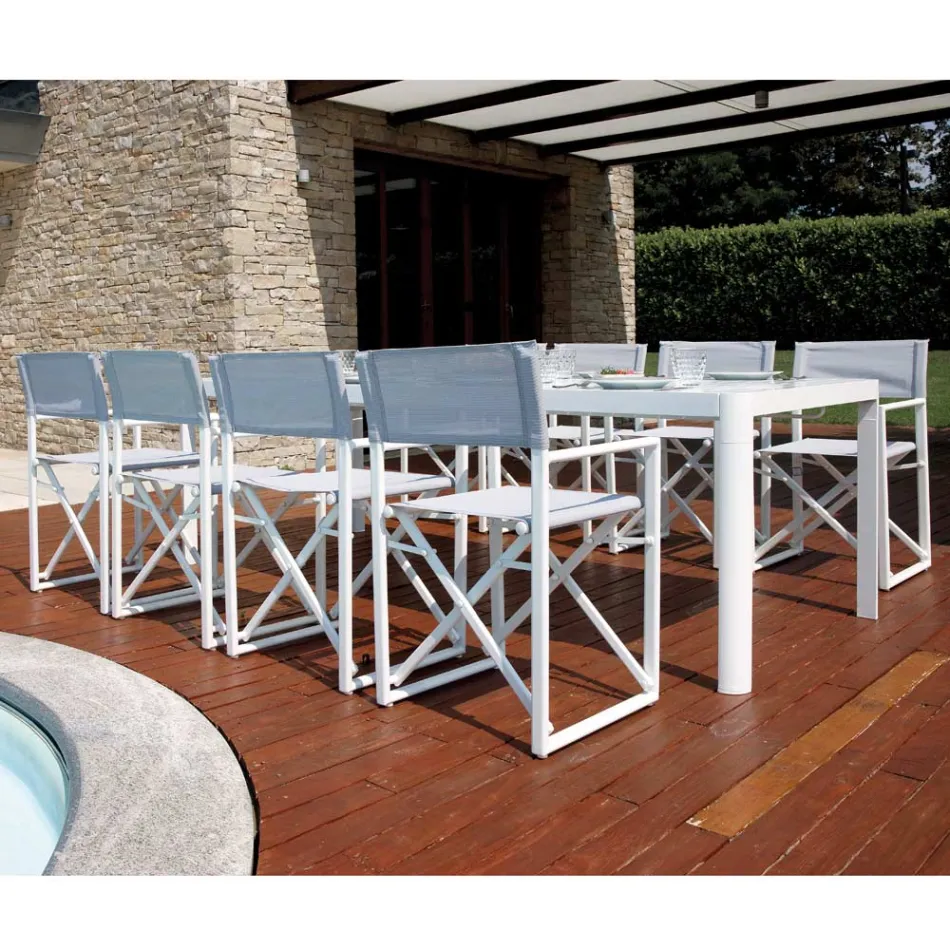 Trädgårdsbord Utdragbart till 240 cm med aluminiumstruktur - Geoffroy Viadurini