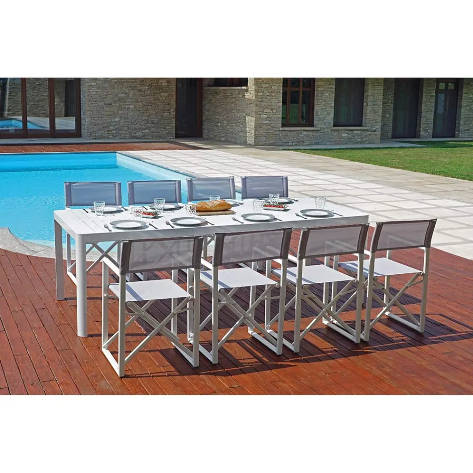 Trädgårdsbord Utdragbart till 240 cm med aluminiumstruktur - Geoffroy Viadurini