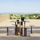 Trädgårdsbord med aluminiumsits Tillverkat i Italien - Plinto av Varaschin Viadurini